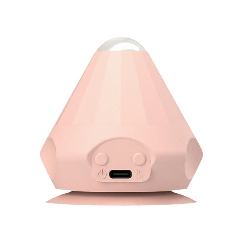 Silicone Massager Ball Type-C Rechargeable Vibrating Massage Ball Fitness Muscle Waist Back Relaxation Massager - Pink