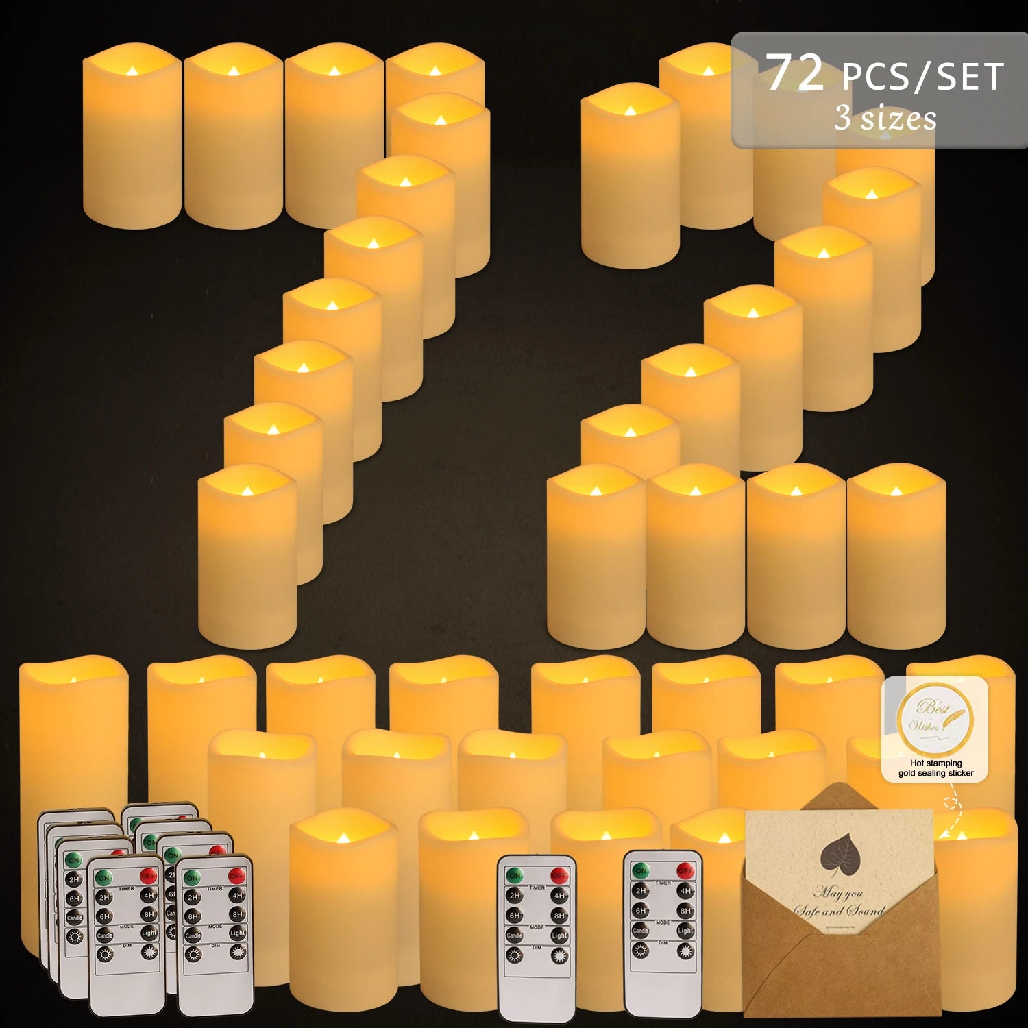 4-144 units/set of waterproof indoor flameless LED candle lights Christmas home decoration wedding holiday decoration