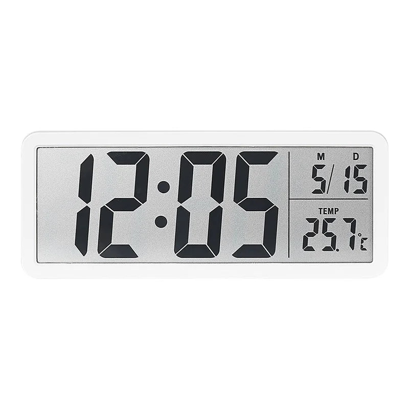 Battery Powered LCD Digital Wall Clock Time Temperature Date Desktop Table Clock With USB Cable 12/24H LCD Clock