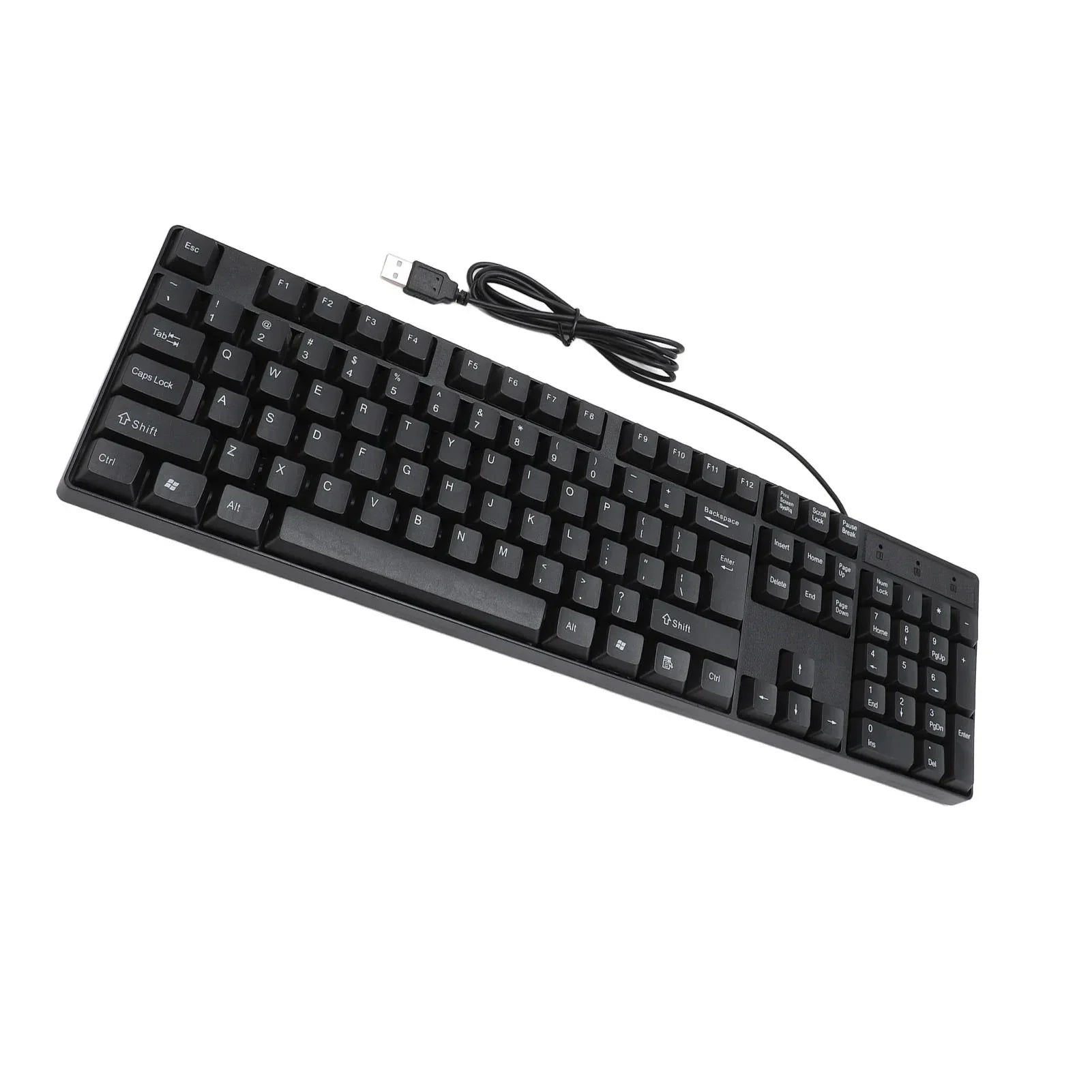 104 Keys USB Wired Keyboard English/Russian/Spanish/French Language Ergonomic Design Gaming Keyboard for Office Laptops