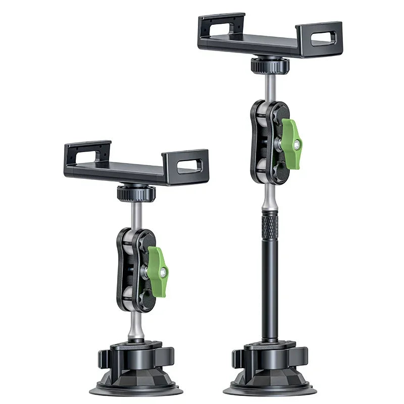 Aluminum Alloy Double Ball Head Arm 360° Rotation Adjustable Stand With Suction Cup Mount For 4-12.9 Inch Tablets