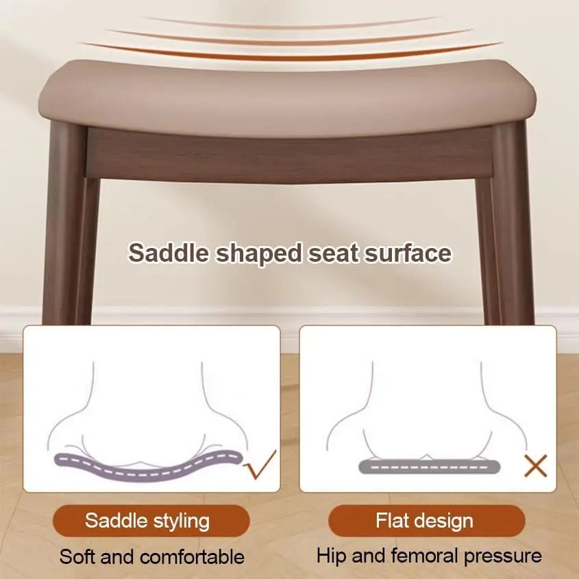 Foot Stool Saddle Cushion Vanity Stool Modern Concave Ottoman with Upholstered Seat for Entryway Bedroom Patio Living