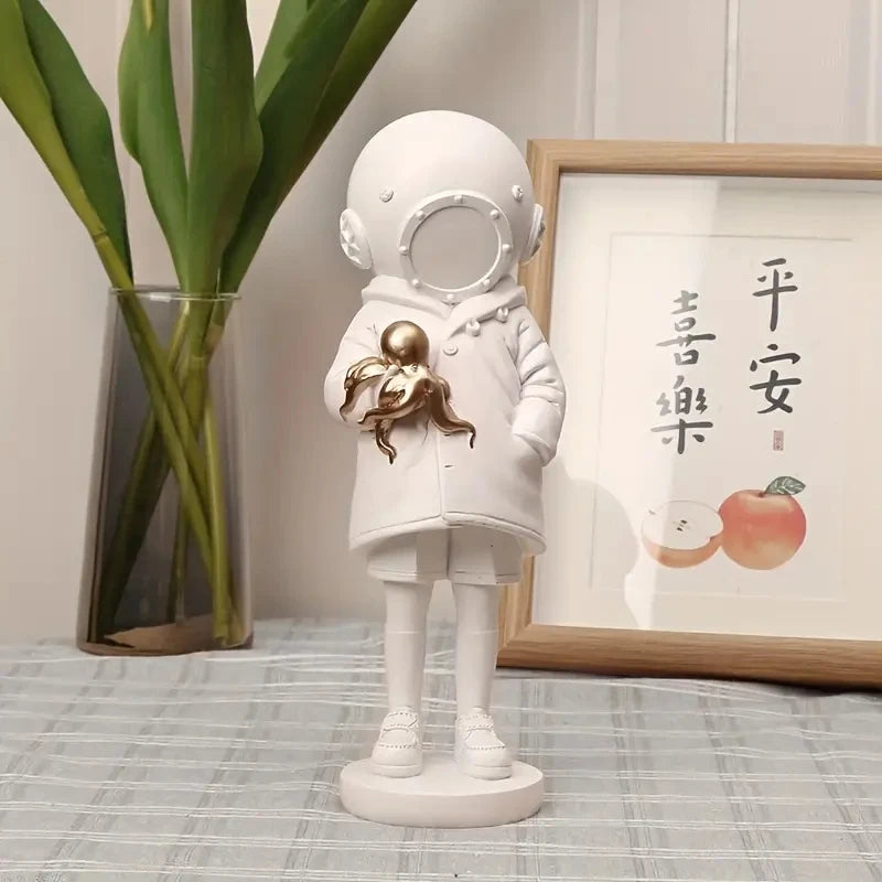 Little Girl With Balloon Figurine Statue Sculpture Living Study Room Bedroom Decor Home Table Interior Decoration