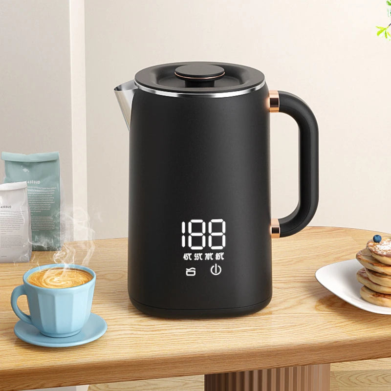1.7L Electric Kettle Large Capacity Thermostatic Kettle Automatic Heat Preservation Teapot 304 Stainless Steel Liner