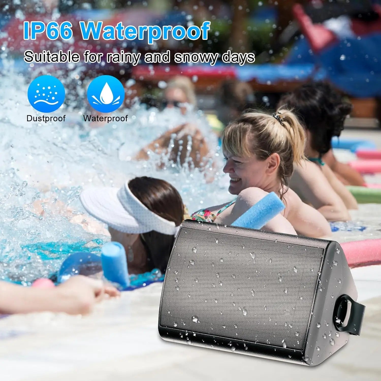 Herdio 4PCS 800W 6.5’’ Outdoor Speakers Wired Waterproof Passive Wall Mount Speakers With Powerful Bass For Home Patio