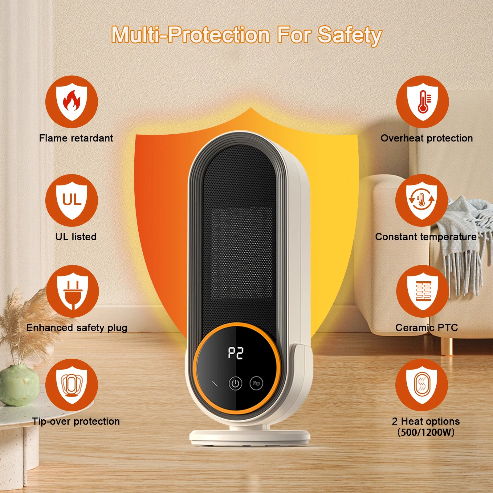 PTC Ceramic Heating For Home Bedroom Office Portable Heater Electric Fan Heater Mini Radiator Desktop Warmer Machine