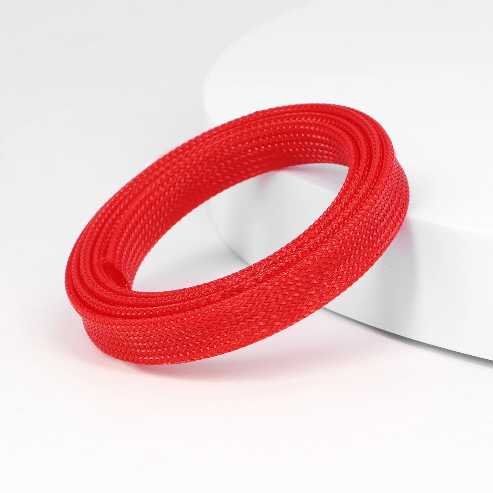 5m/lot Pure Colour Insulated Braid Sleeving Tight PET Wire Expandable Cable Sleeve Flame-retardant Nylon Braided Mesh