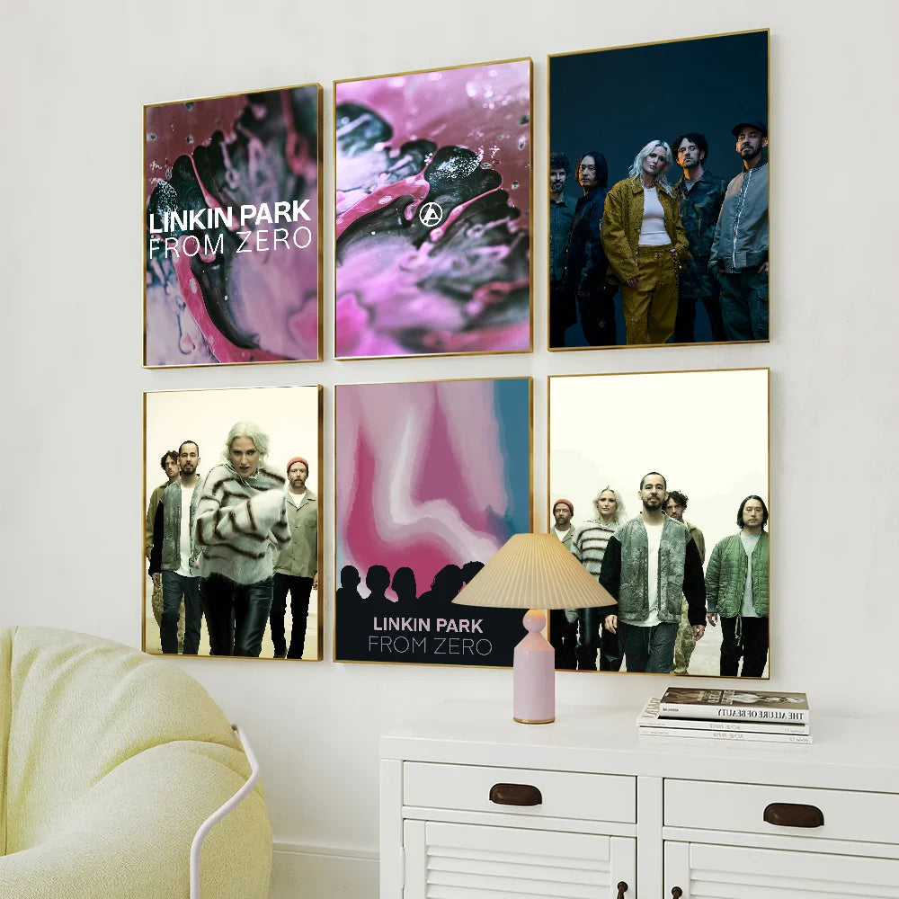 Band L-Linkin Cool P-Park From Zero Poster Self Adhesive Painting Living Room Office Decoration Bedroom Home Wall