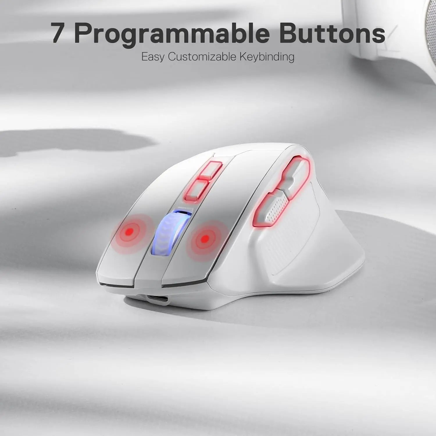 Redragon M806 Wireless Gaming Mouse 7 Programmable Buttons Wired RGB Gamer Mouse w/ 3-Mode Connection BT & 2.4G Wireless