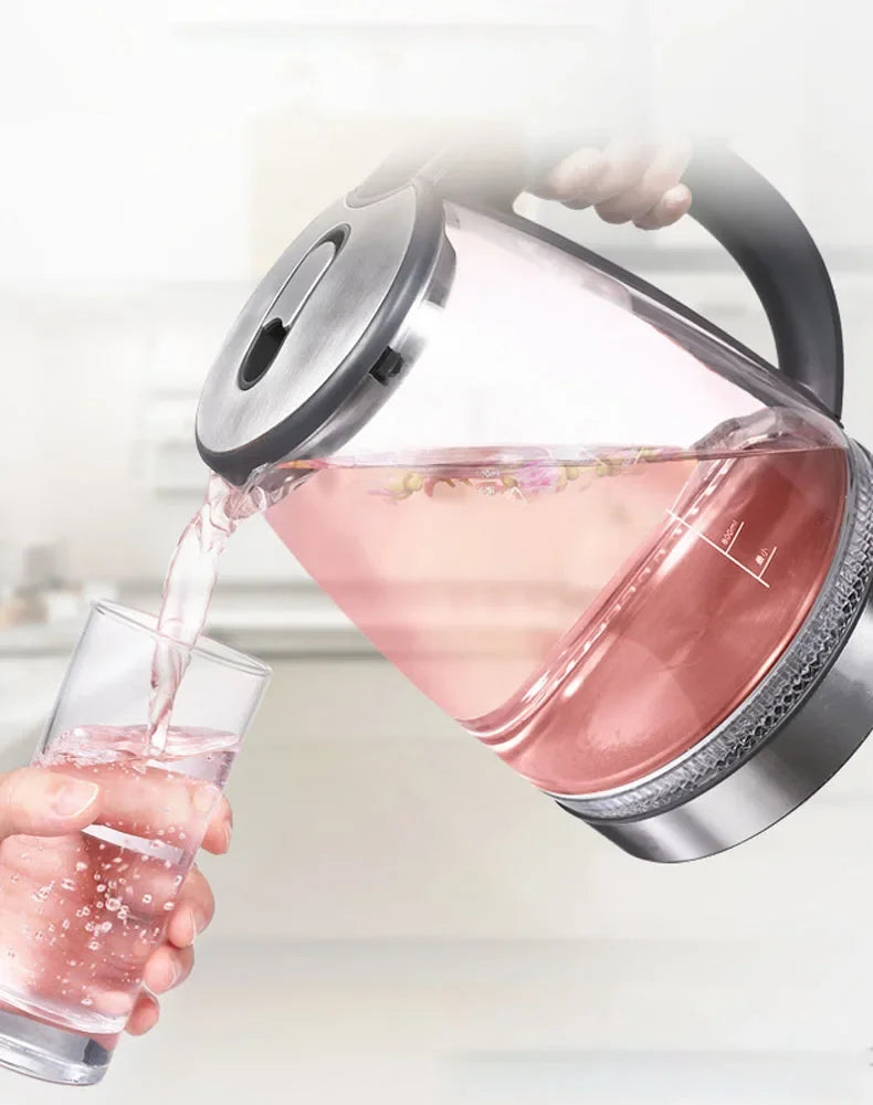 Household Kettle Glass Tea Bottle Electric Heating Kettle Teapot Cup Water Heater Portable Tea Pot Boiler