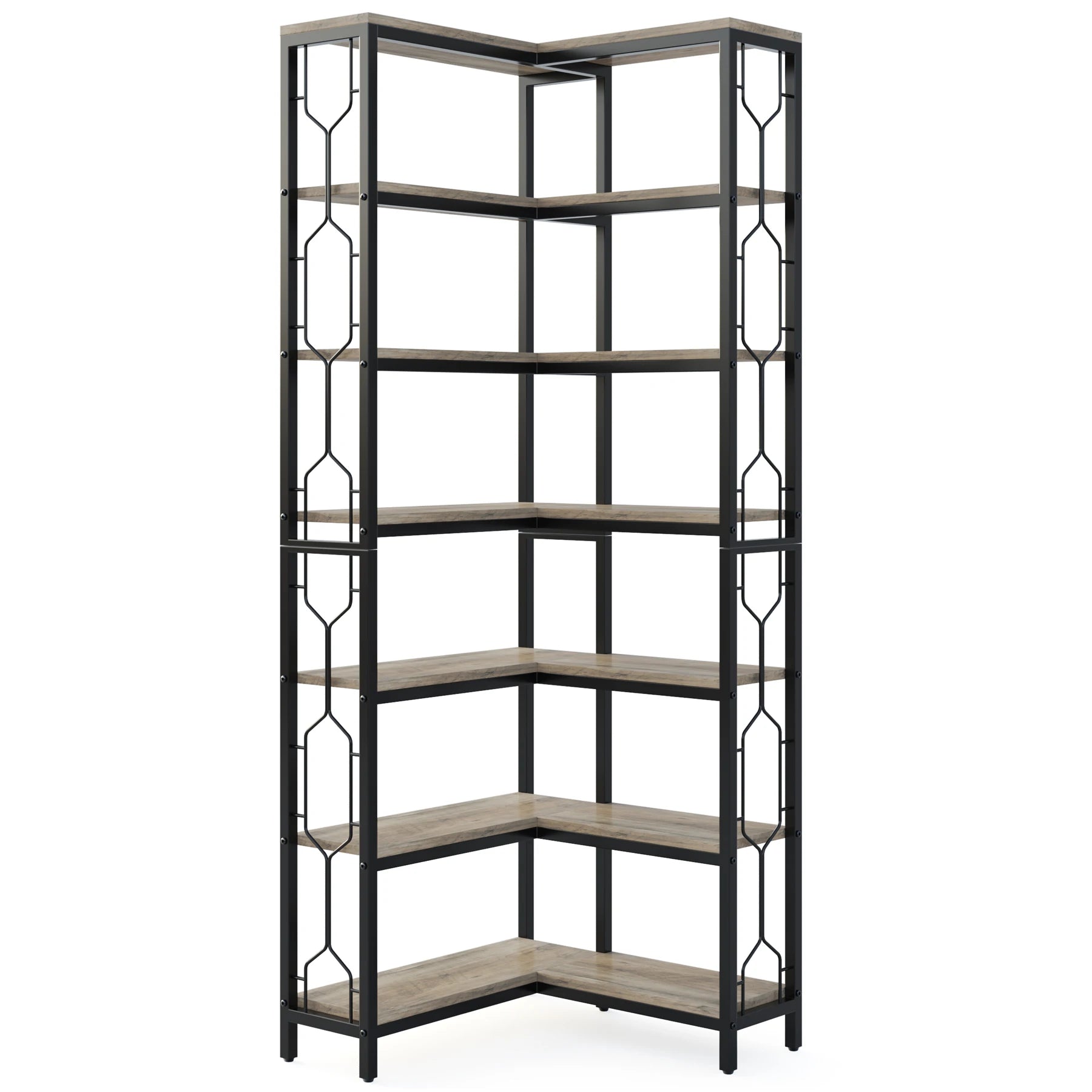 Tribesigns 7-Shelf Corner Bookshelf,Large Modern Corner Bookcase 7-Tier Tall Corner Shelf Storage Display Rack