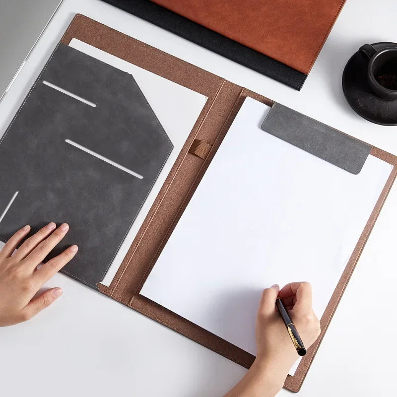 A4 folder file storage office ticket storage business leather official documents sales manager folder contract sign