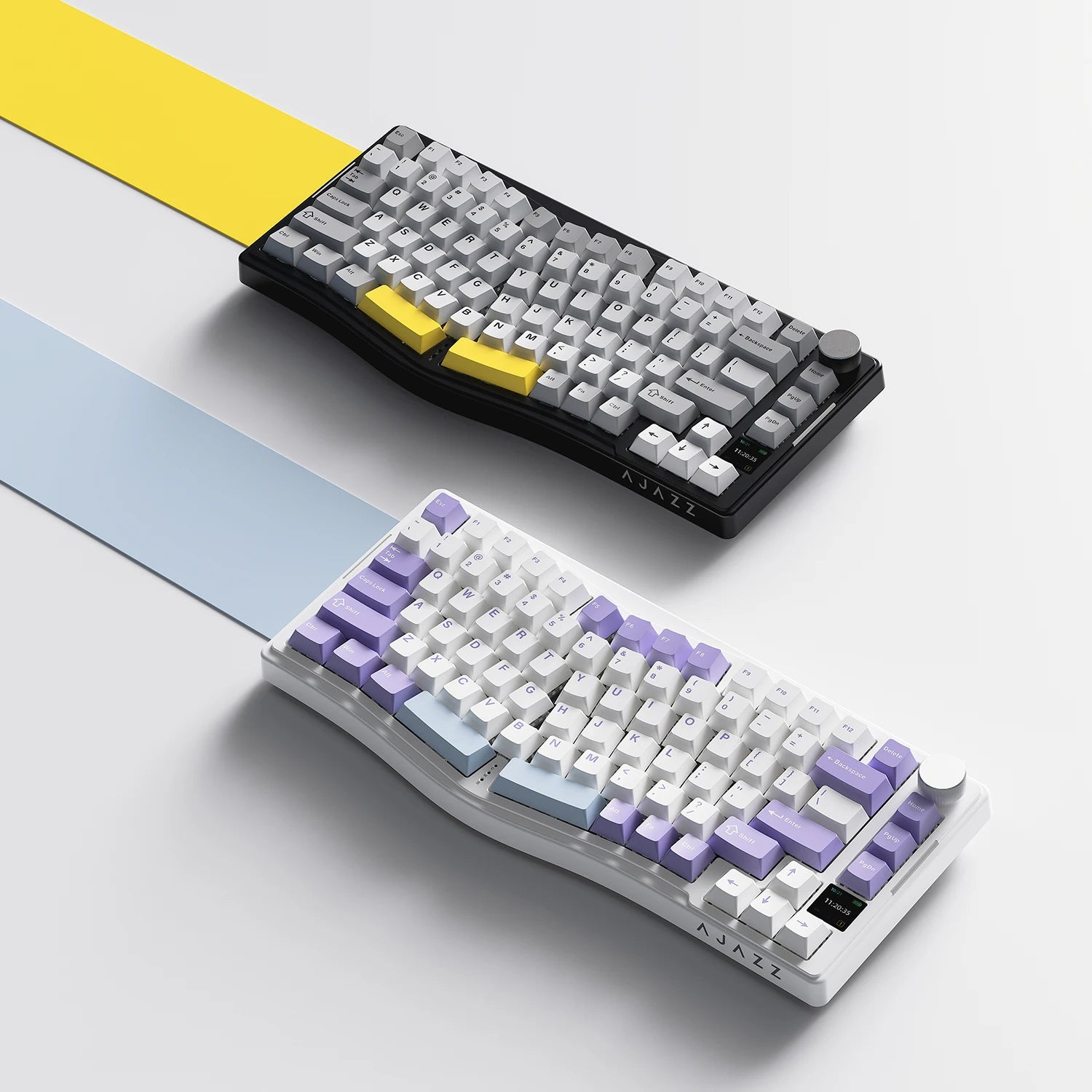 AJAZZ AKS075 Alice three-mode mechanical keyboard game and structure ergonomic keyboard + custom screen RGB DIY