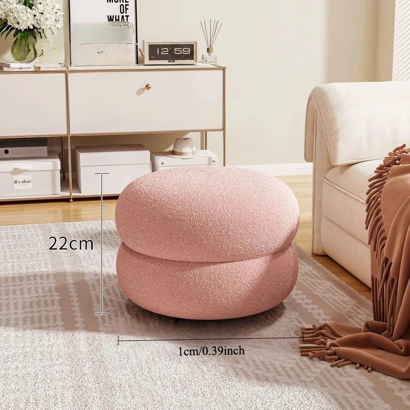 Change Shoe Bench Makeup Seat Porcelain Stool Lounge Footrest with Thick Cushion Modern Velvet Padded Stool