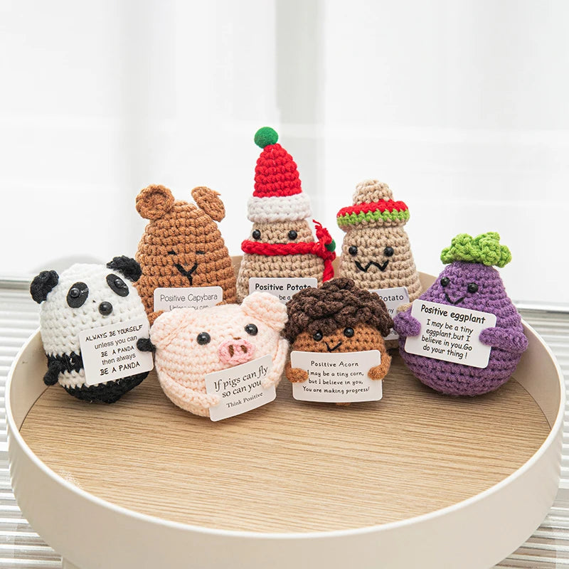 Crochet Positive Potato Desk Accessories Crochet Dolls Funny Gifts Office Interior Home Decor Christmas New Year Gifts