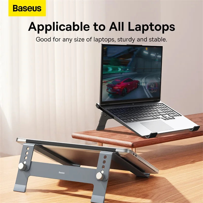 Baseus Portable Laptop Stand Aluminum Notebook For Macbook Air Pro Holder 4 Gears Adjustable Vertical Stand Laptop Base
