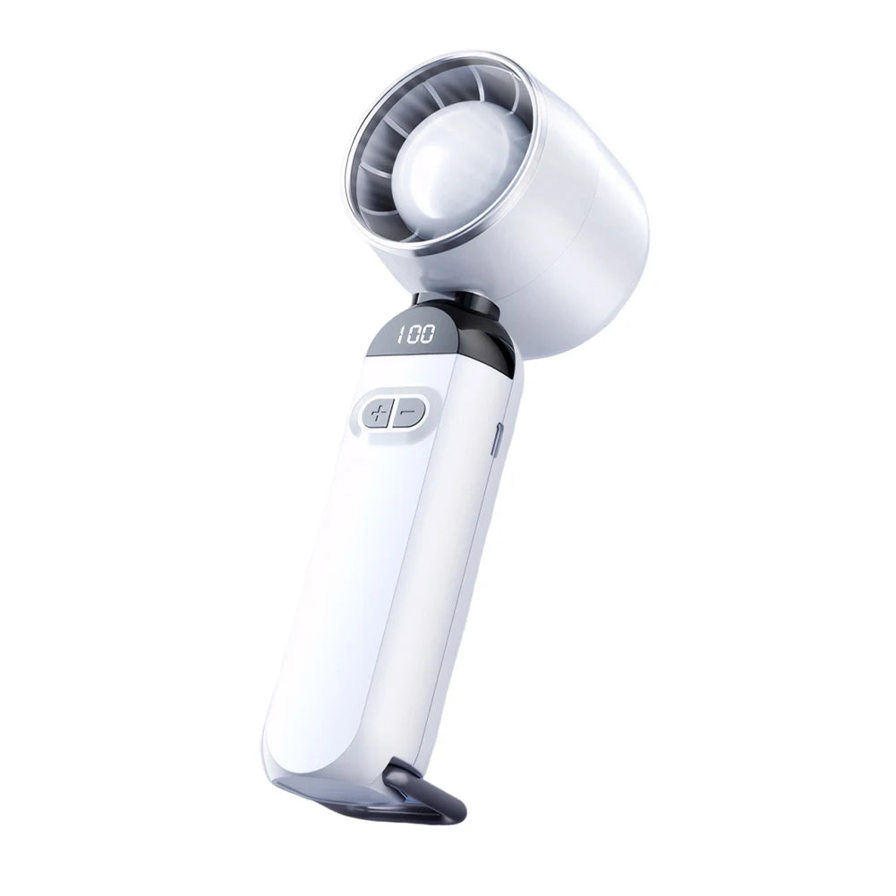Handheld Turbo Fan LED Digital Display Adjustable Cooling Fan USB Rechargeable Portable Electric Fan for Home Office