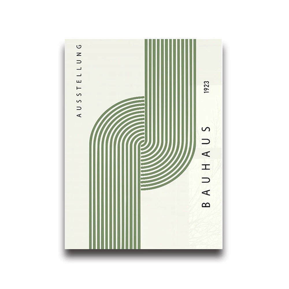 Green Bauhaus Abstract Geometric Canvas Prints Modern Creative Pattern Wall Art Poster for Home Office Living Room