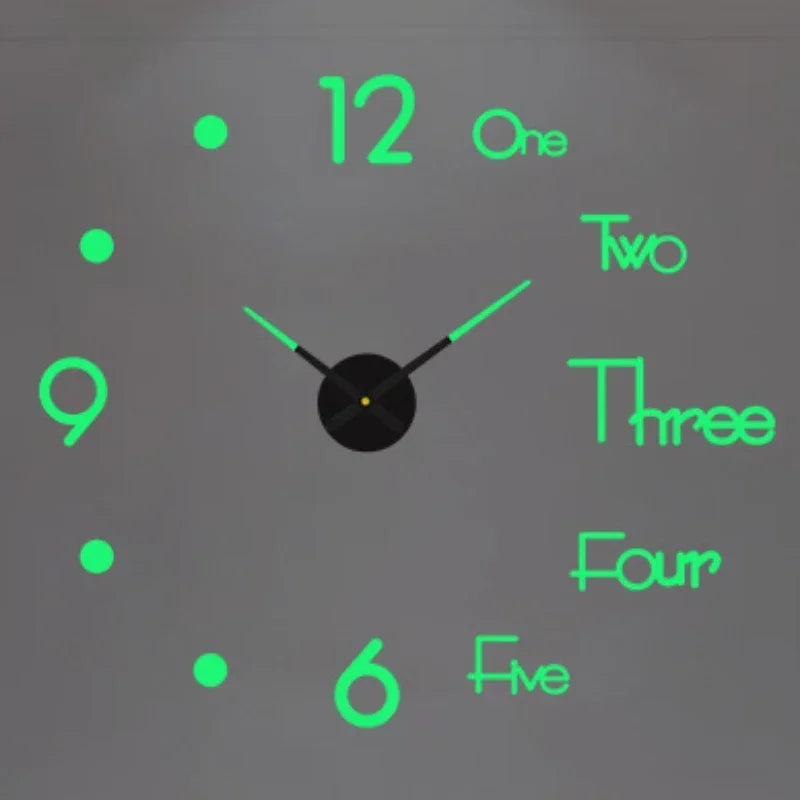 Large 3D Wall Clock Luminous Classic Wall Clocks DIY Digital Clock Wall Watches Stickers Silent Clock for Home Living