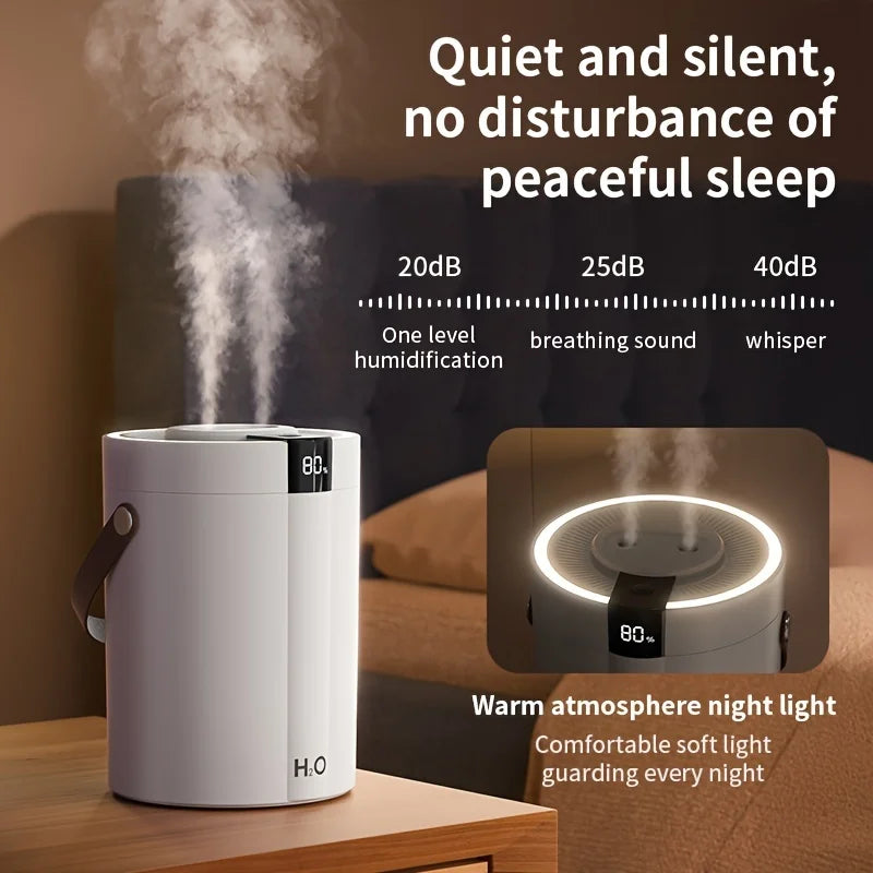 1.5L Dual-Mist Spray Humidifier Wireless Quiet Portable Air Humidifier with Night Light Suitable for Home,office