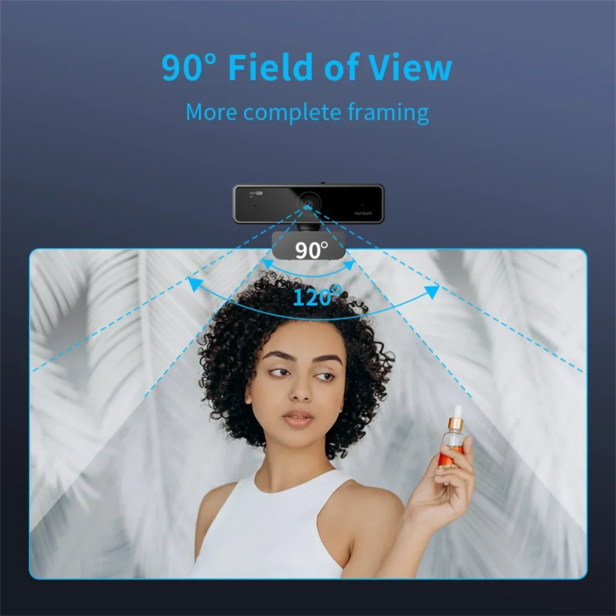 V11 2K Webcam for PC 1080P 60FPS FHD 90° Web Camera with Microphone&Privacy Cover,USB Plug&Play