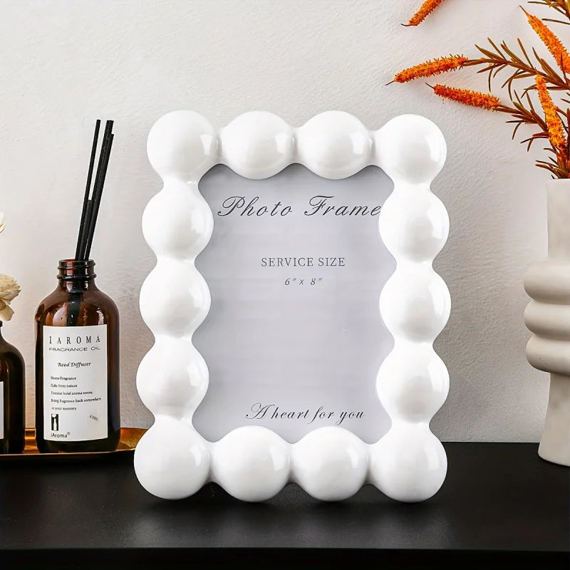 8-inch-pearl-bubble-photo-frame-versatile-resin-desk-display-for-home-office-modern-vertical-horizontal-decor