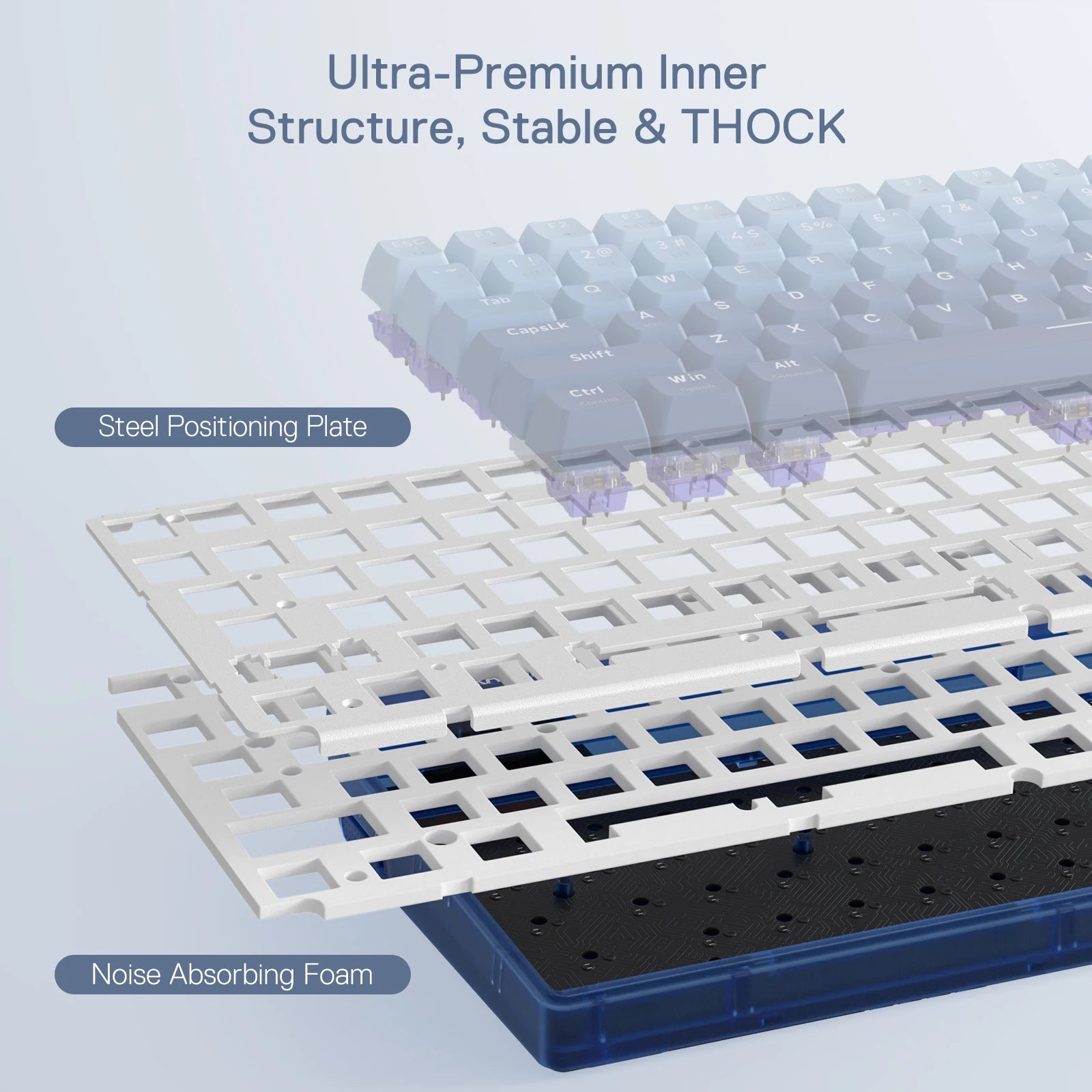 Redragon K656 PRO 3-Mode Wireless RGB Gaming Keyboard 100 Keys Mechanical Keyboard Hot-Swappable Socket Purple Switches