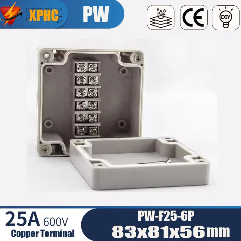 Outdoor ABS Plastic Electric Cable Branch Box Distribution Enclosure Case Home Monitor Waterproof Terminal Junction Box