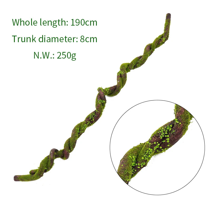 Wall Hanging Artificial Large Cherry Tree Trunk Bark Branches Fake Creeper Plants Moss Twig Vine Liana Garden Outdoor
