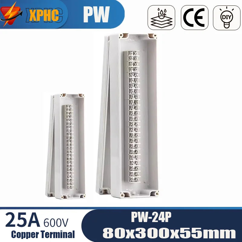 Outdoor ABS Plastic Electric Cable Branch Box Distribution Enclosure Case Home Monitor Waterproof Terminal Junction Box