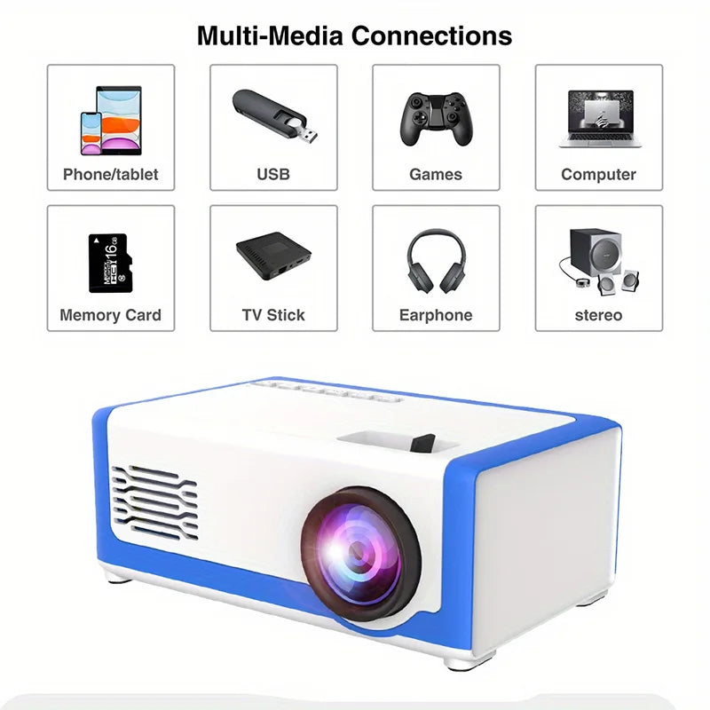 M1 Mini Portable Projector 30 Ansi 320X240P Home Theater Outdoor Movies Children’s Toys Halloween Gifts LED Mini
