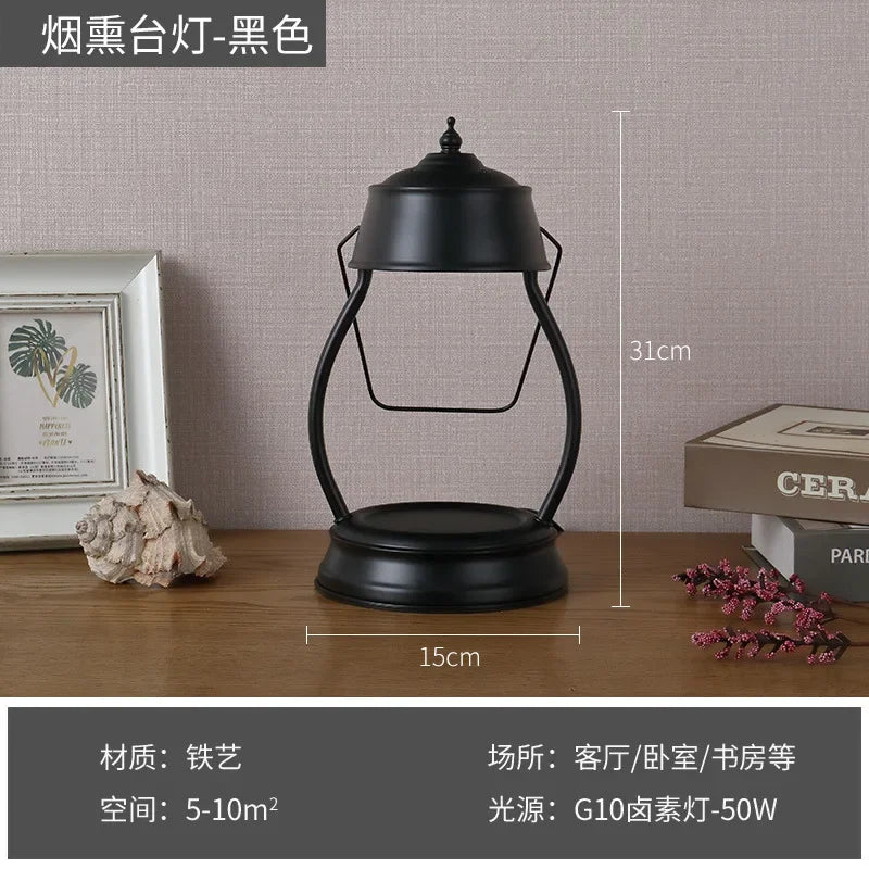 Aromatherapy Candle Lamp Retro Nostalgic Marble Molten Wax Lamp Household Creative Plug-in Dimming Candlestick Desk