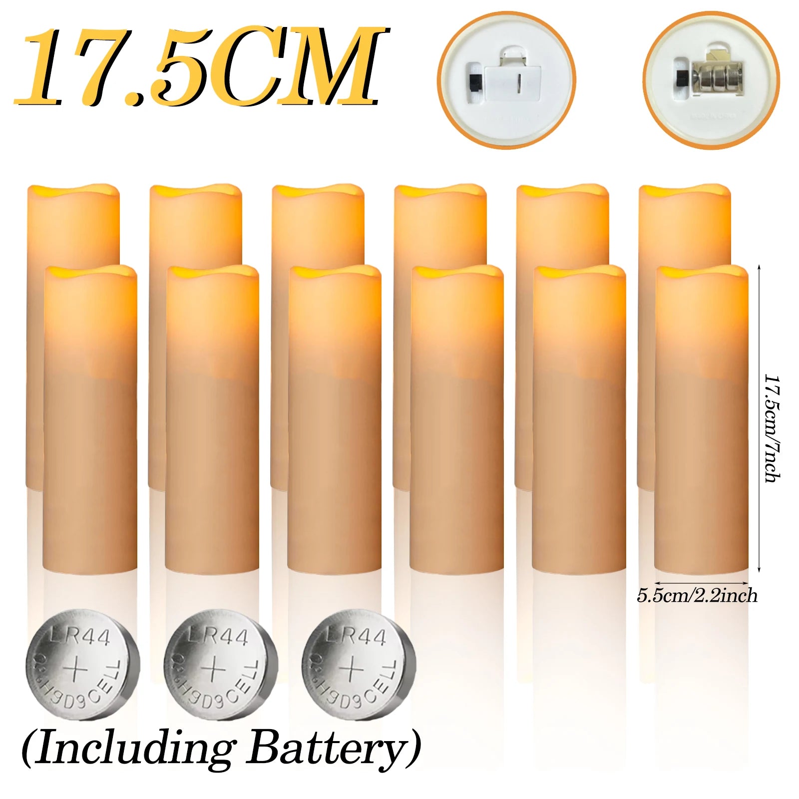 180-9Pcs Artificial Candles LED Flameless Candles for Wedding Led Candle Pillar Candles Flickering Candle