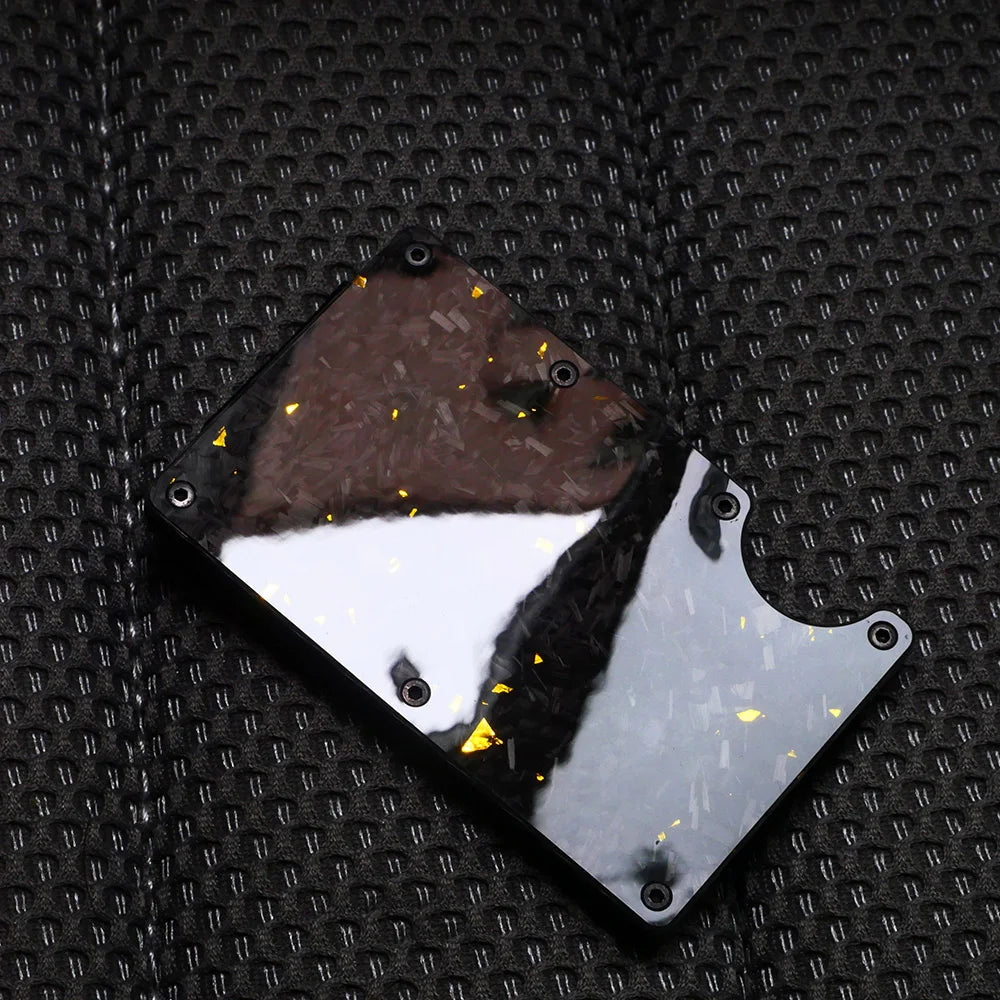 Bright/Matte Forged Carbon Fiber Minimalist Slim Wallet for Men RFID Cashback Credit Card Holder Luxury Metal Case