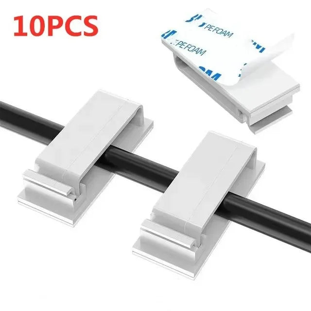 Adhesive Wire Organizer Cable Holder Cord Management Harness Clamp Clip For Home PC Power USB Cable Wiring Desktop Cord