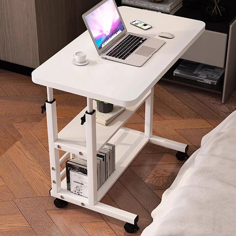 Height Adjustable Computer Desk Standing Desk Bedside Smart Game Office Desk Mobile Study Table with Rolling Wheel