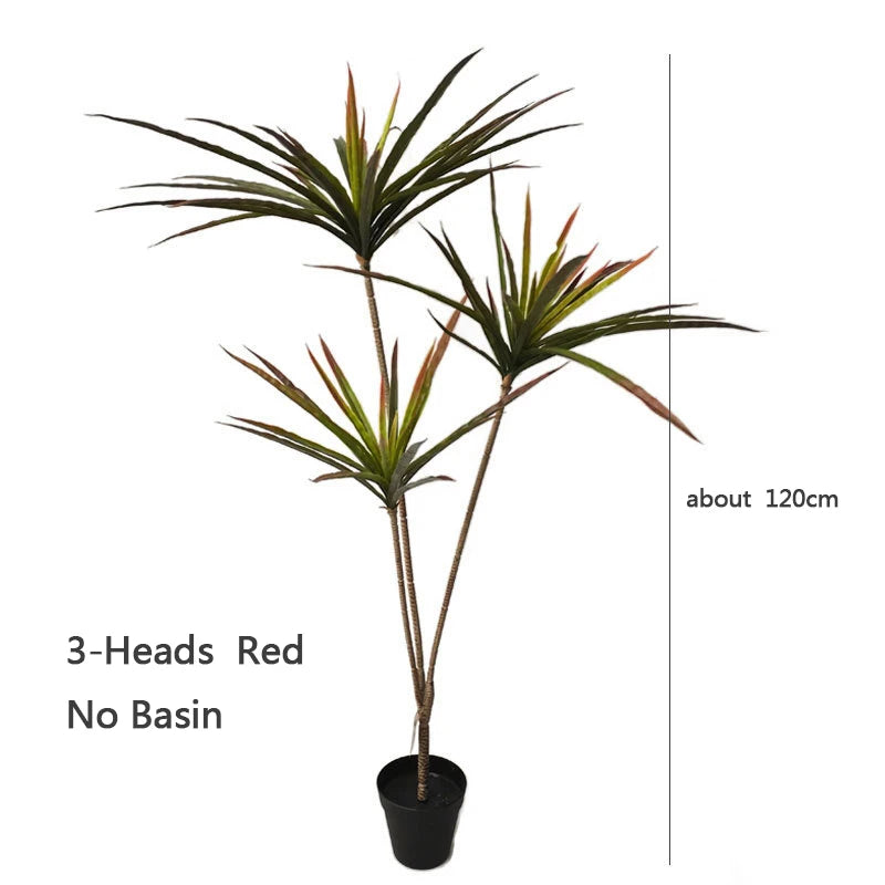New 90-120cm Artificial Dracaena Plants Fake Plastic Palm Leaves Cycas Plant For Home Indoor Garden Decor Fake Tropical