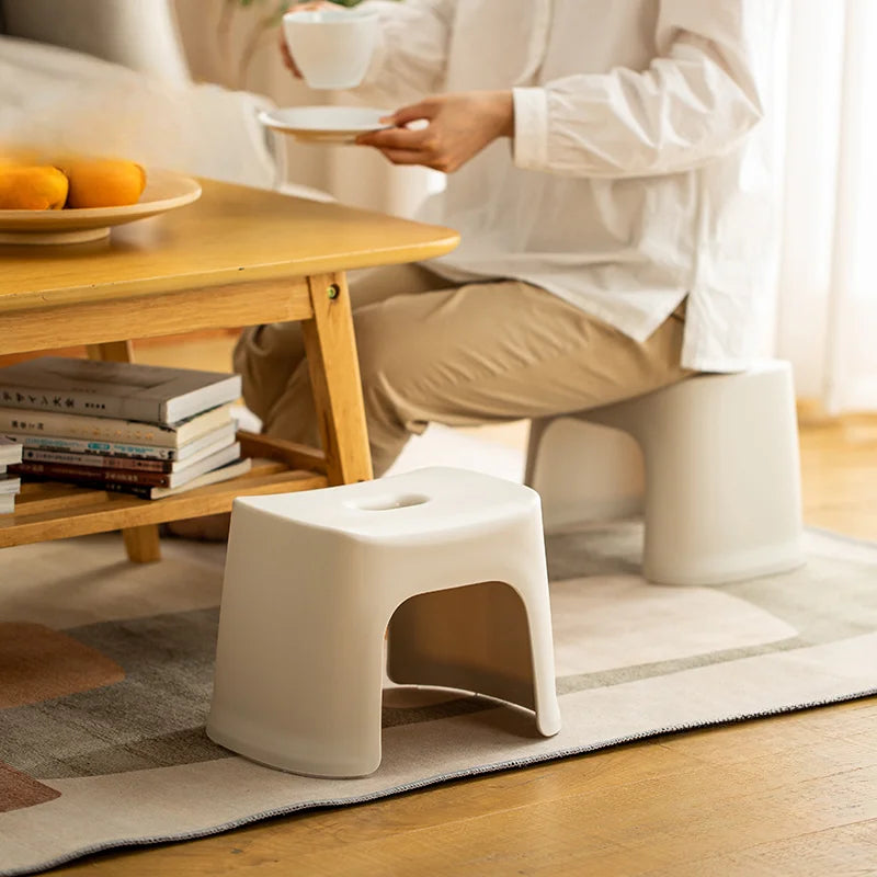 SHIMOYAMA Japanese 4 Legs Low Stool Baby Small Bench Household Plastic Adult Change Shoes Bench Bathroom Anti-slip