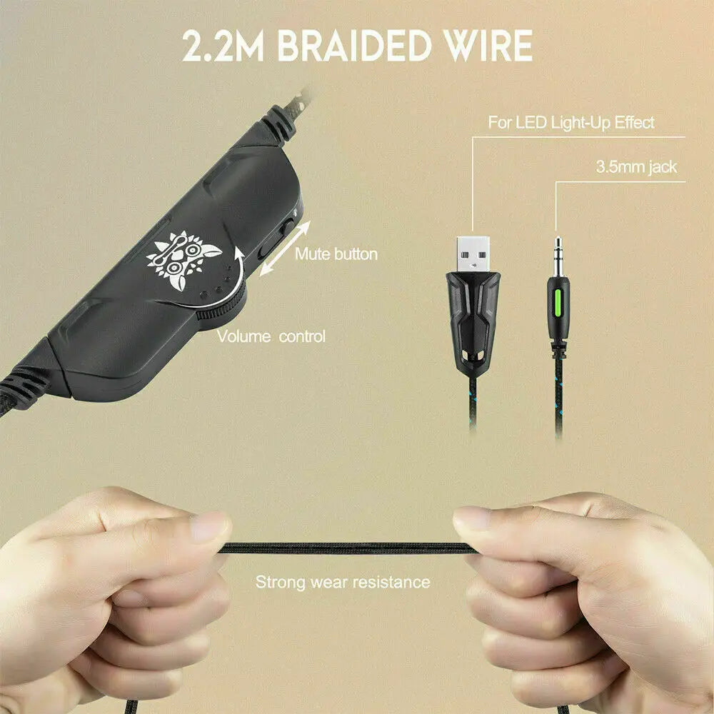 K1PRO Wired Gaming Headset for PS4 PC Xbox One PS5 Controller,Noise Cancelling Over Ear Headphones with Adjustable