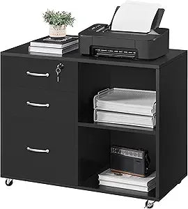 File Cabinet Mobile Letter Size File Organization Unit Mobile Lateral Filing Cabinet Printer Stand for Home