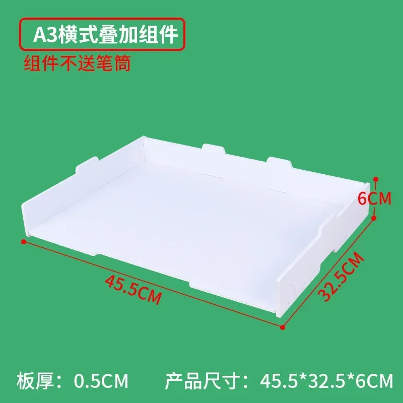A4/A3 Multi-layer Superimpose Desktop File Tray Organizer Document Paper Organizer Rack Holder Office Stationery