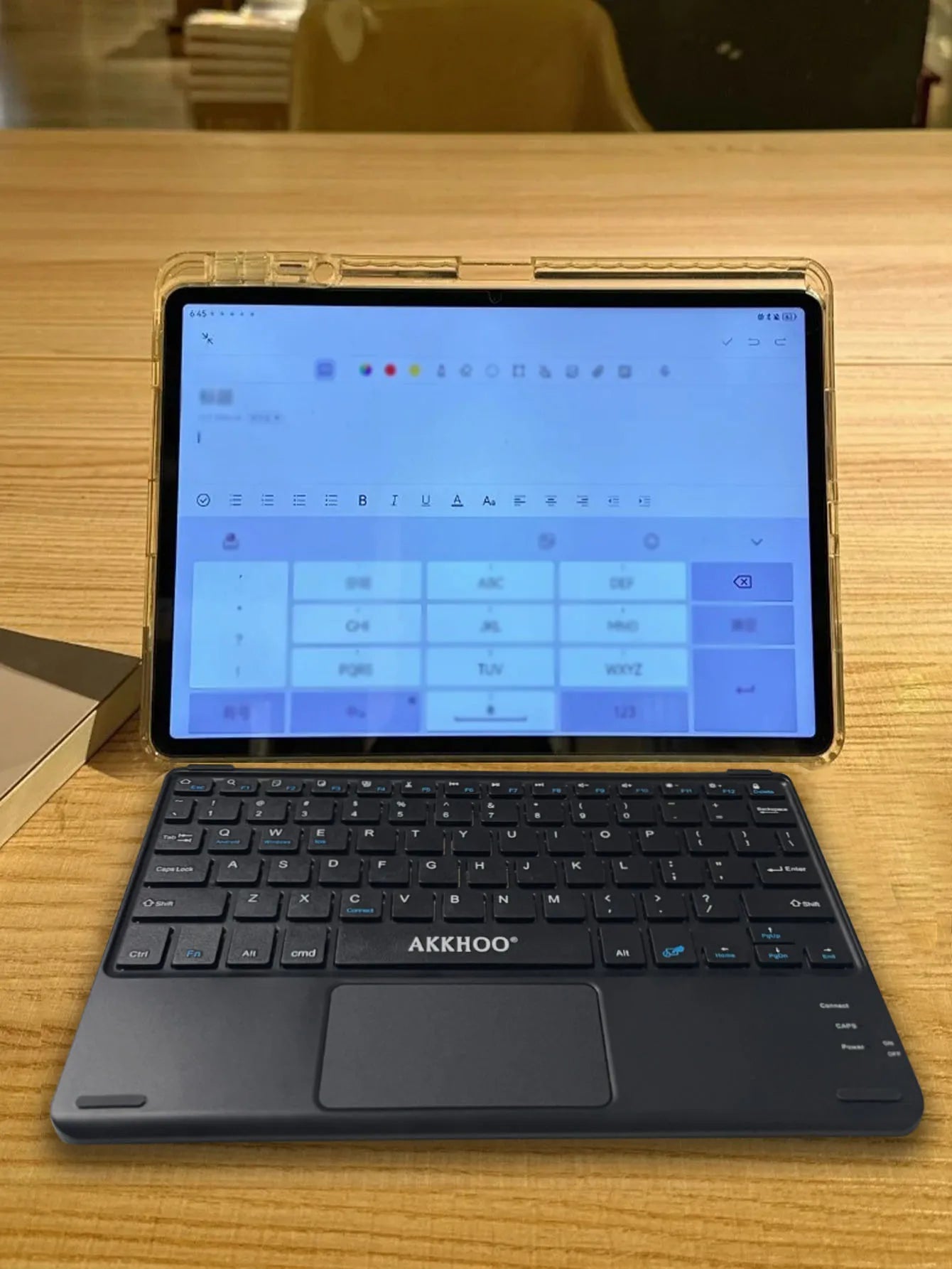 Touchscreen keyboard is compatible with tablets. With high appearance quality cartoon touch wireless Bluetooth keyboard