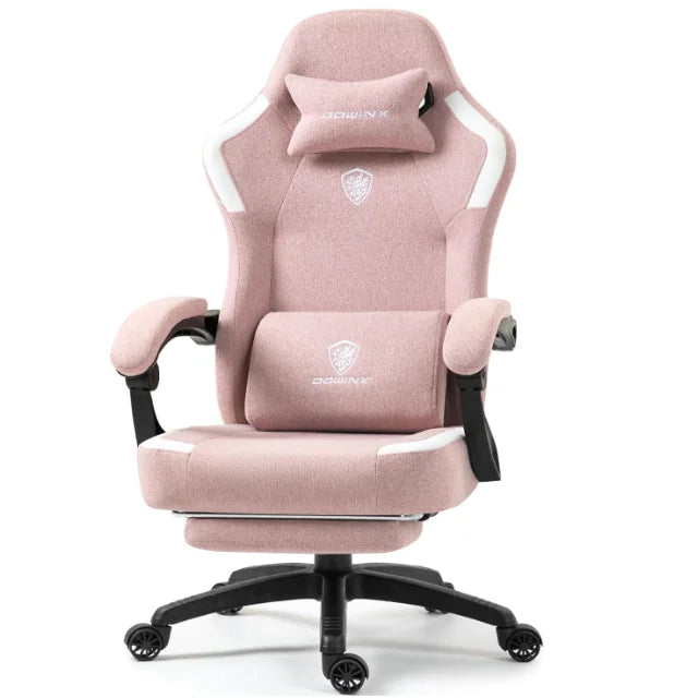 Dowinx Fabric Gaming Chair with Pocket Spring Cushion,Breathable Computer Chair with Massage Lumbar Support
