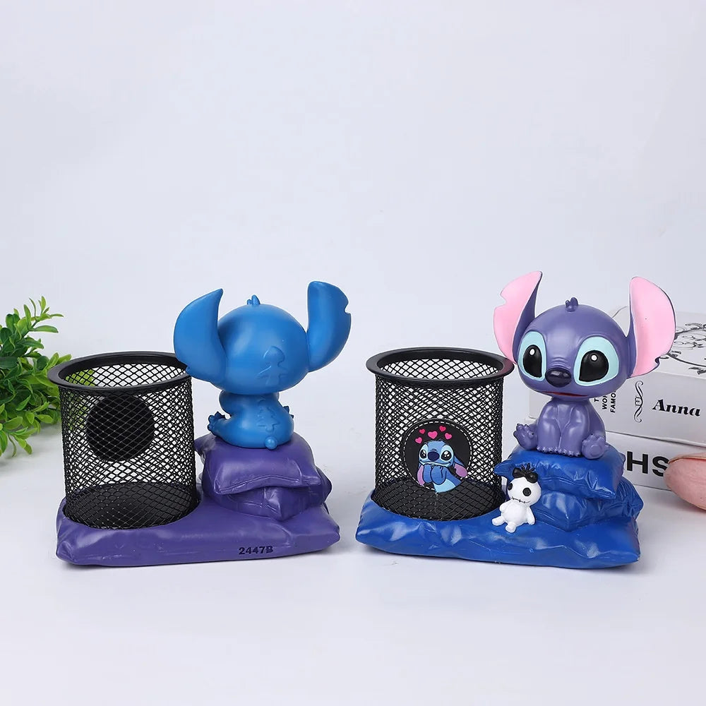 Licensed by Disney Stitch Pen Holder-Official Desktop Organizer With Storage Pockets Kawaii Study Gift For Graduation &