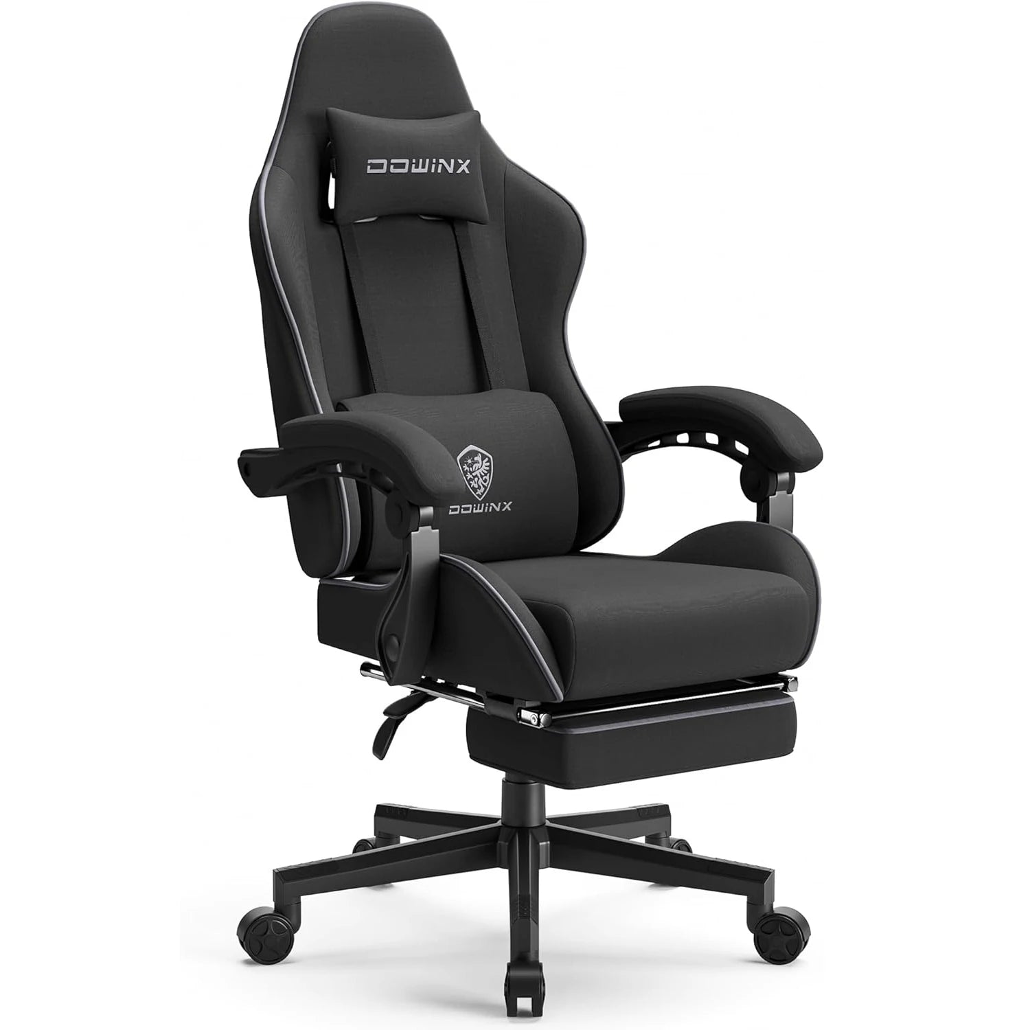 Dowinx Gaming Chair Fabric with Pocket Spring Cushion,Game Chair Cloth with Headrest Ergonomic Computer Chair