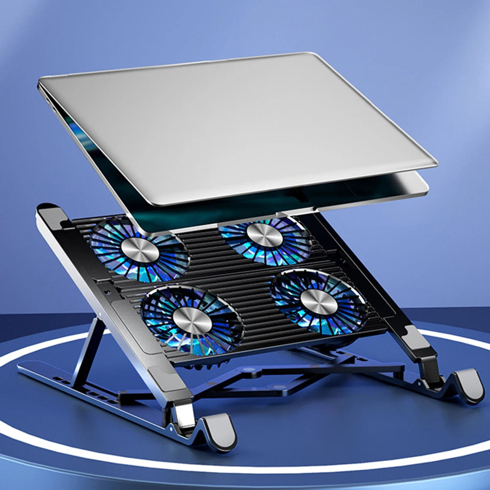 Laptop Cooling Pad with 2/4 Fans Foldable Notebook Stand RGB Silent Gaming Laptop Cooler Fan 7 Height for 11-17.3 Inch