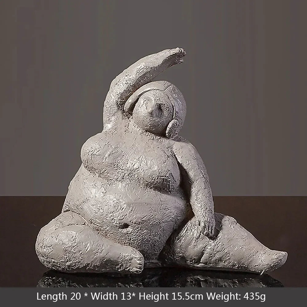 Resin Abstract Fat Lady Yoga Statue Home Decor Decoration Room Figurines For Interior Desk Accessories Sculptures
