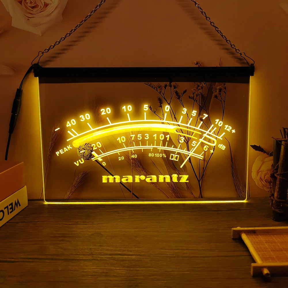 Marantz Peak VU dB LED Neon Sign-3D Carving Wall Art for Home,Room,Bedroom,Office,Farmhouse Decor - Yellow / US-40x30cm