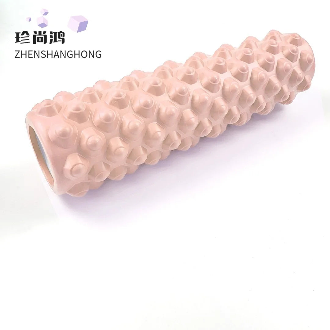 EVA Foam Roller with Texture - Hollow Design for Muscle Recovery & Yoga - 45Cm pink. - Foam Roller