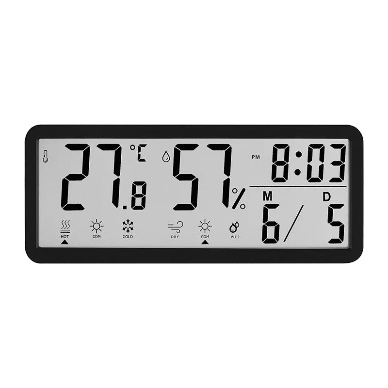 Battery Powered LCD Digital Wall Clock Time Temperature Date Desktop Table Clock With USB Cable 12/24H LCD Clock